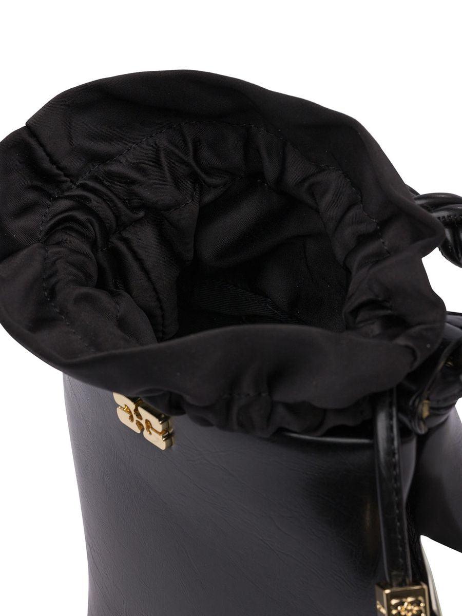 Ganni Bou Bucket Mini Crinkle Oleatex in Black | Lyst