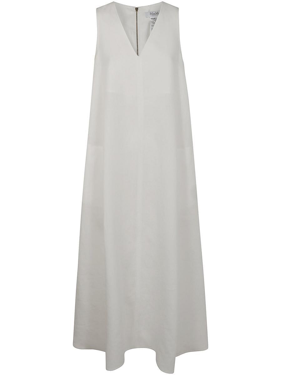【関税＆送料込み】Max Mara Simeon Linen Sleevesless Dress Max Mara Simeon Linen Sleevesless Dress in White | Lyst Canada