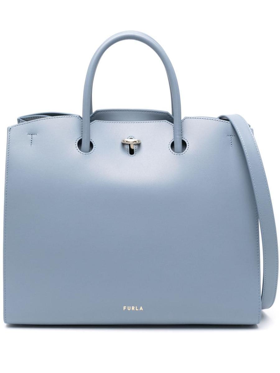 Furla Genesi Leather Tote Bag in Blue | Lyst