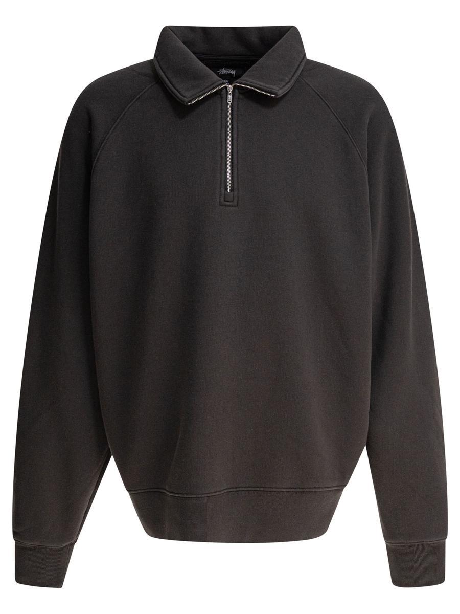 Stussy Fleece Raglan Zip Mock in Gray for Men | Lyst