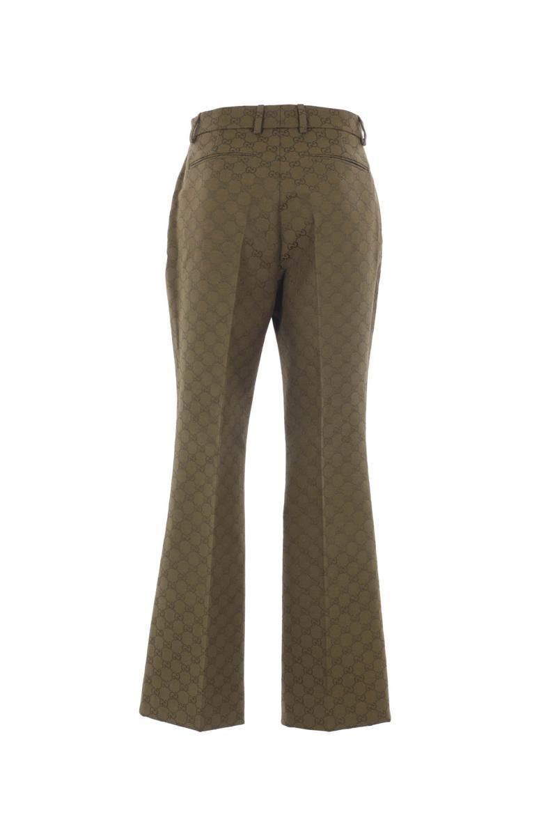 パンツ GUCCI Women Straight Pants 810373ZARFV 3583 green Women's Gucci Straight-leg pants | Lyst