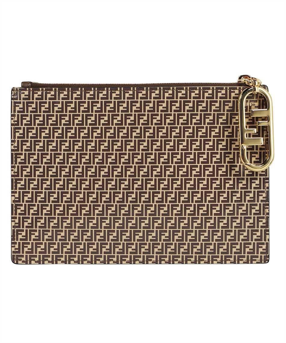 Flat Pouch - Brown leather pouch, Fendi