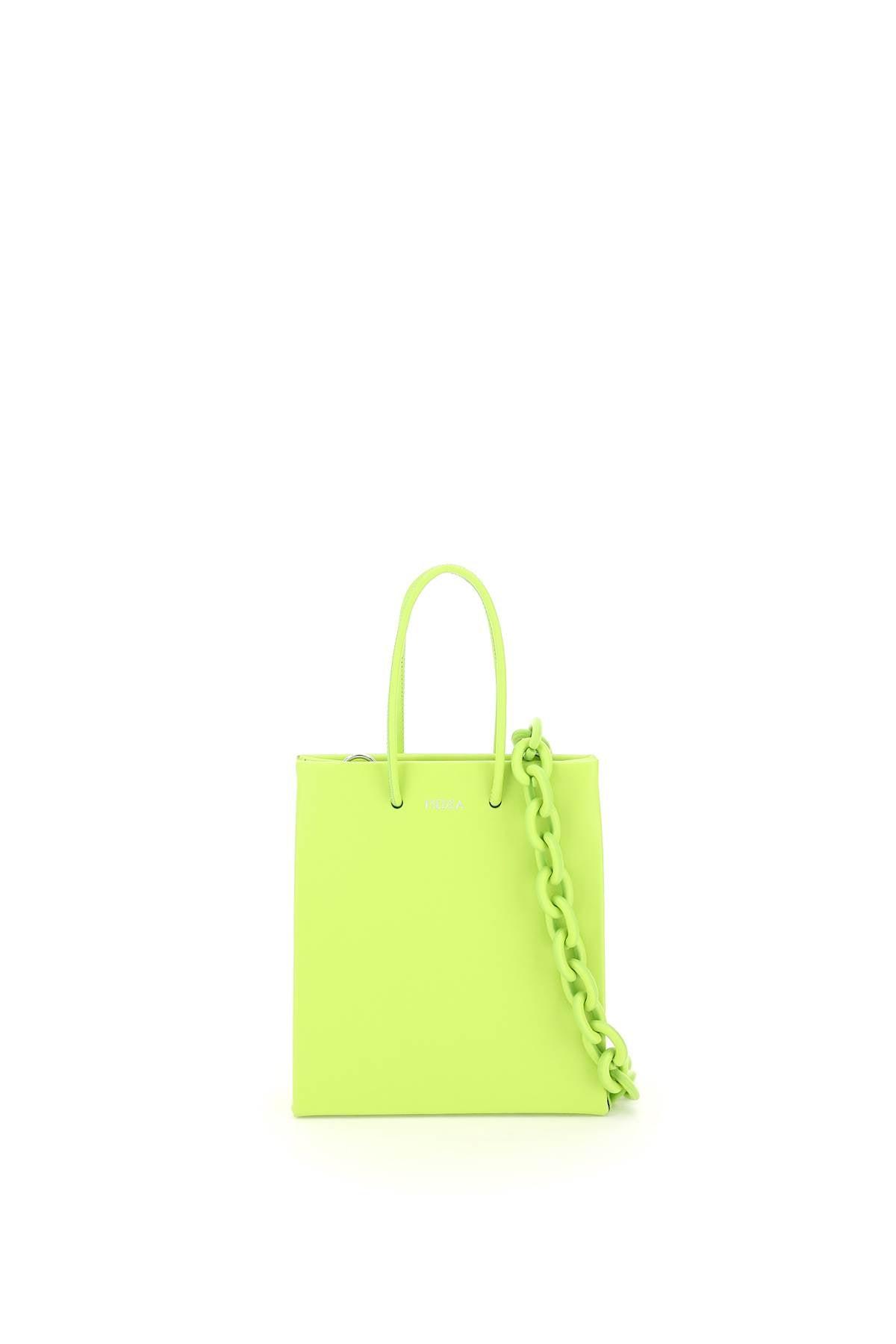 MEDEA Leather Short Bag With Chain Strap in Yellow | Lyst