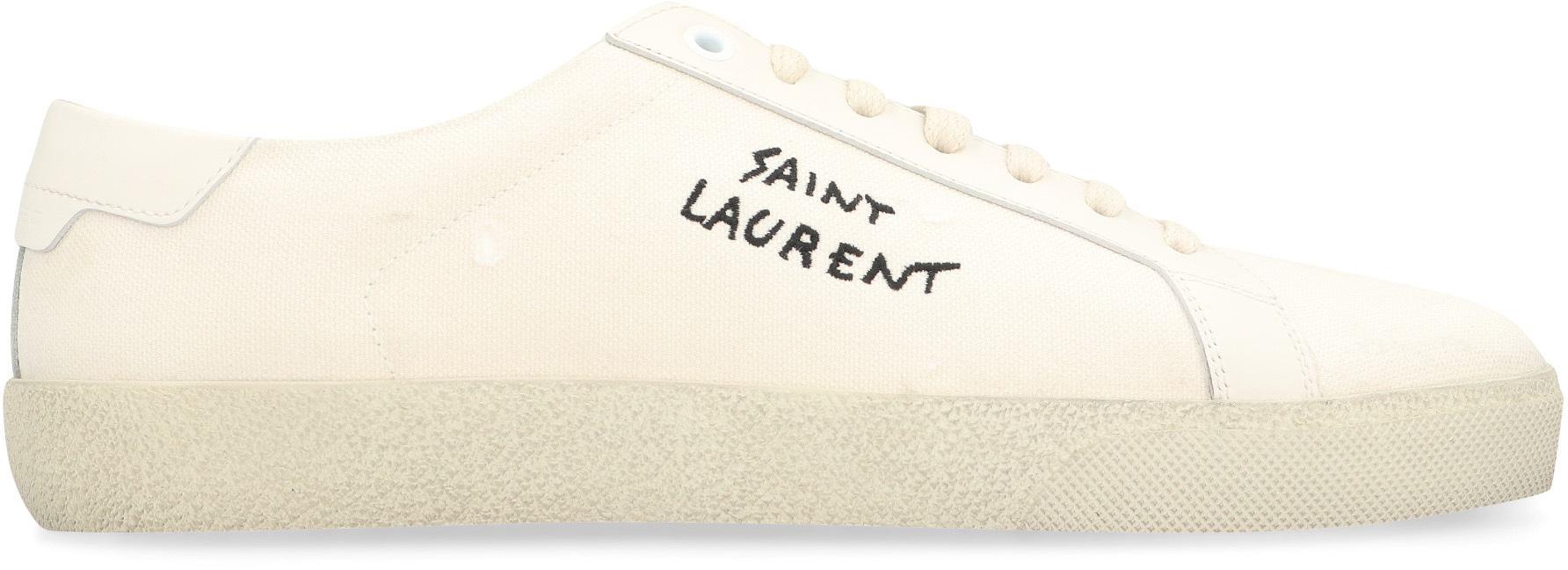 【SAINT LAURENT】LOW-TOP SNEAKERS Saint Laurent Mixed Leather Low-Top Sneakers | Neiman Marcus