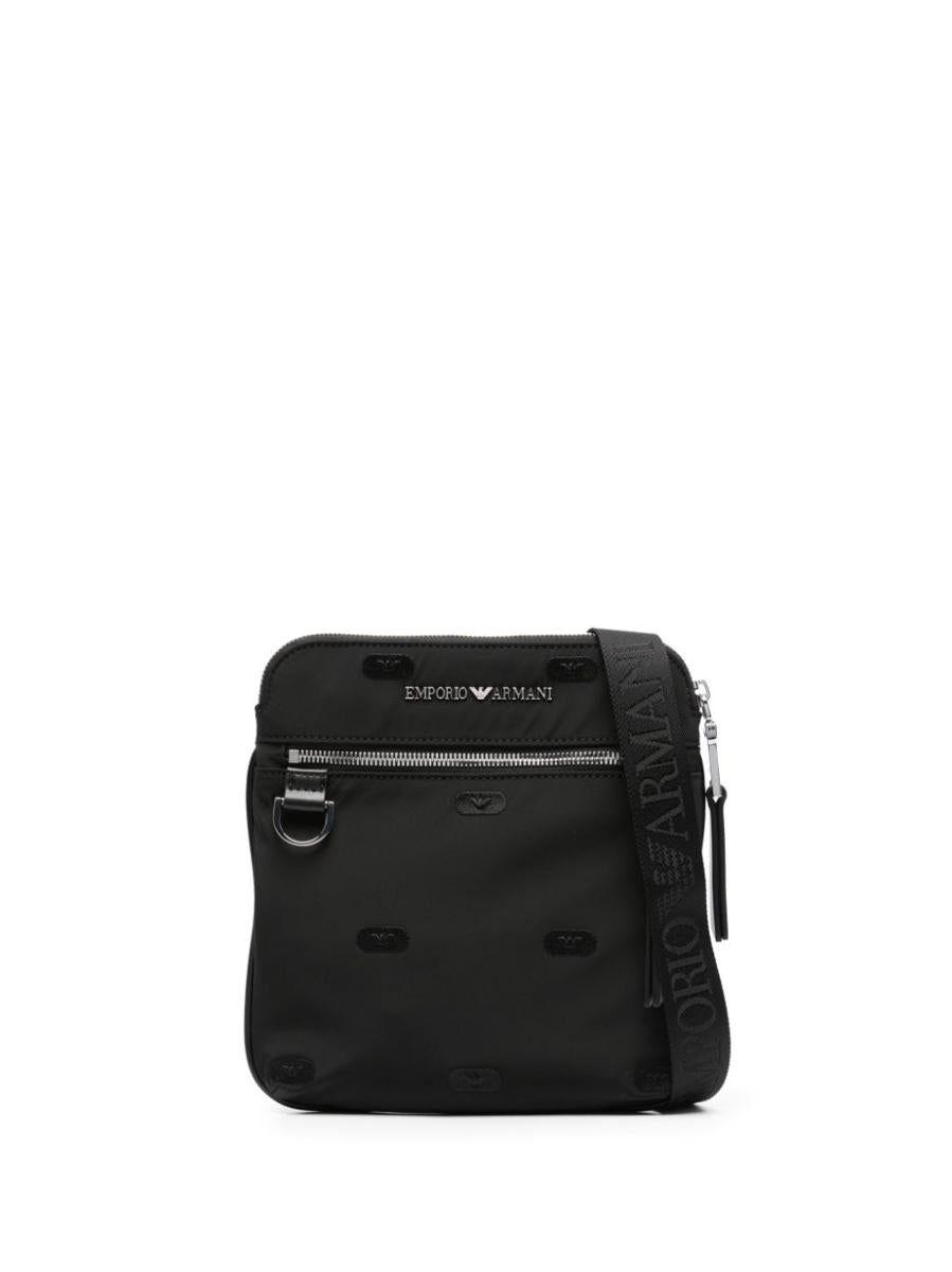 Emporio Armani Recycled Nylon Messenger Bag in Black for Men | Lyst