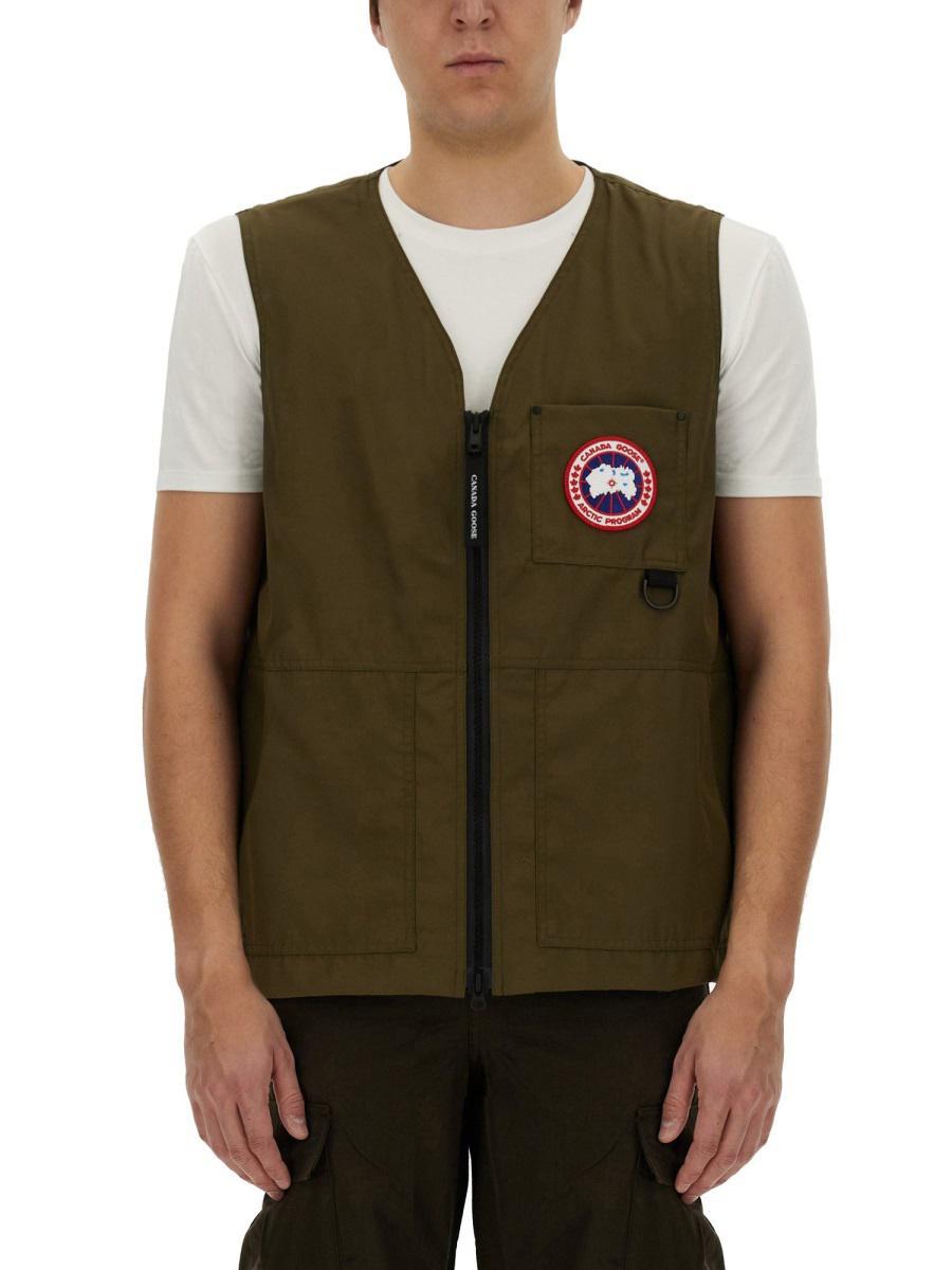 Canada Goose Vests With Logo in Green for Men | Lyst