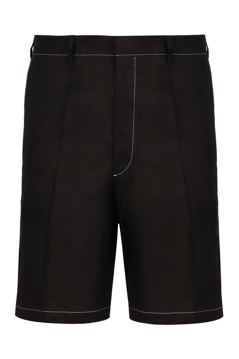 prada-Black-Linen-Bermuda-