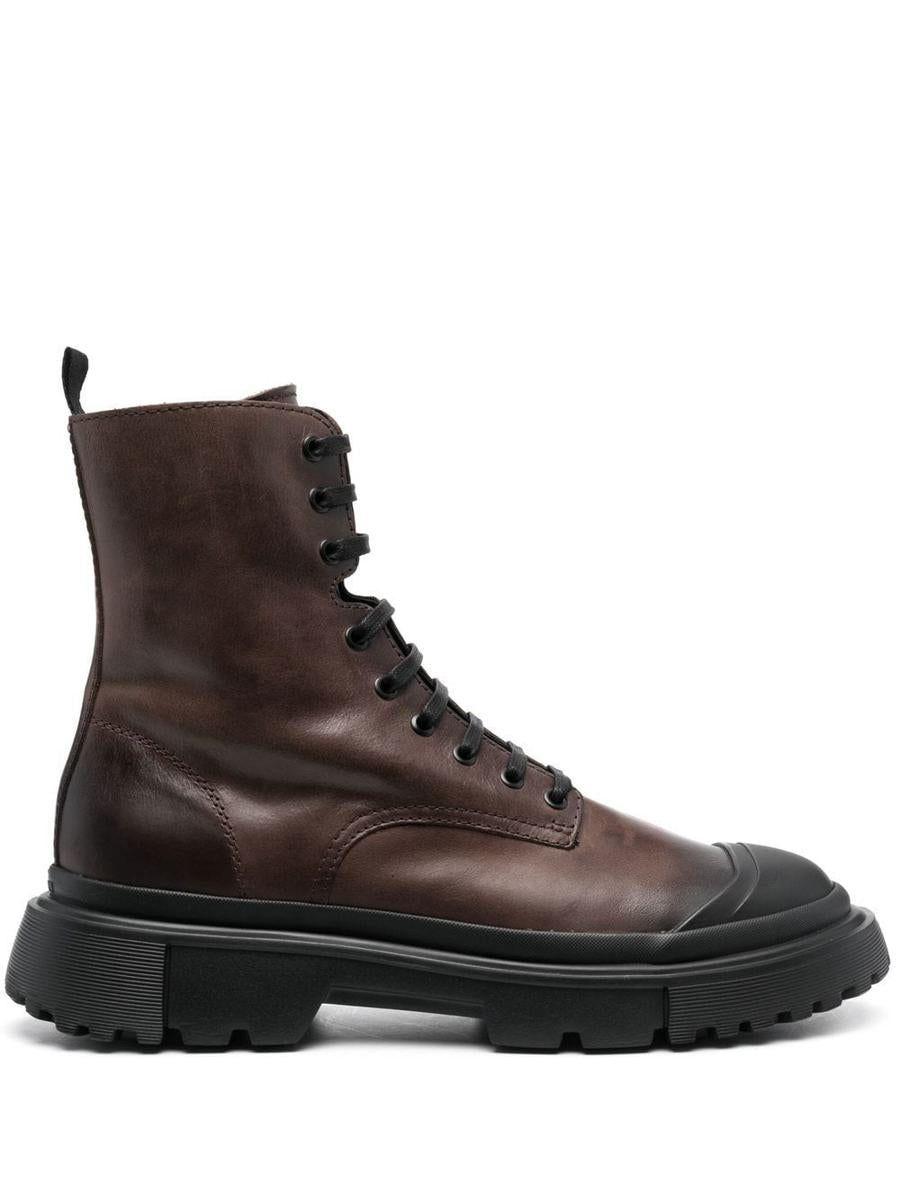 Hogan Lace-up Ankle Boots in Brown for Men | Lyst
