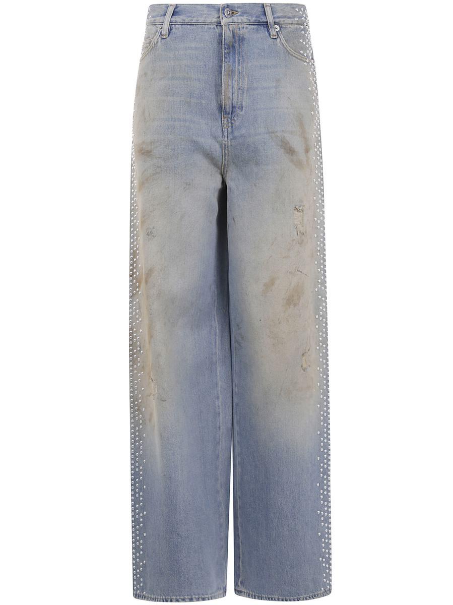 デニム・ジーパン Golden  Relaxed Wide-Leg Jeans With Ripped Detailing Golden Goose Relaxed Wide-Leg Jeans With Ripped Detailing