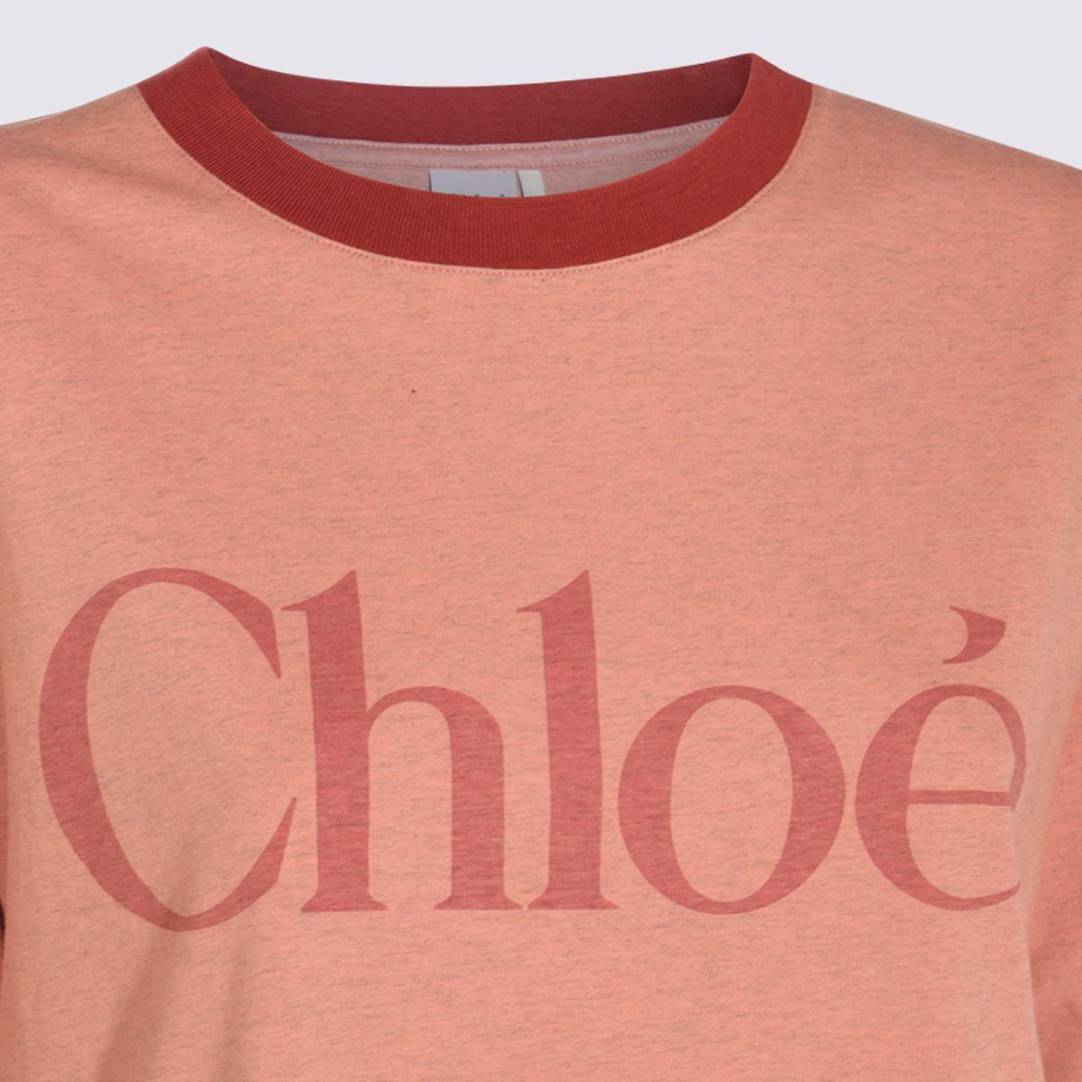 ◆Chloe◆クロエ PINK COTTON T-SHIRT Logo cotton jersey T-shirt in pink - Chloe | Mytheresa