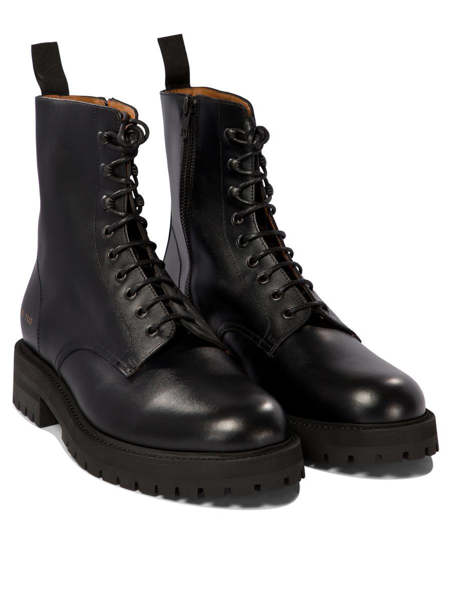Common Projects Leather Combat Boots in Black for Men Lyst UK