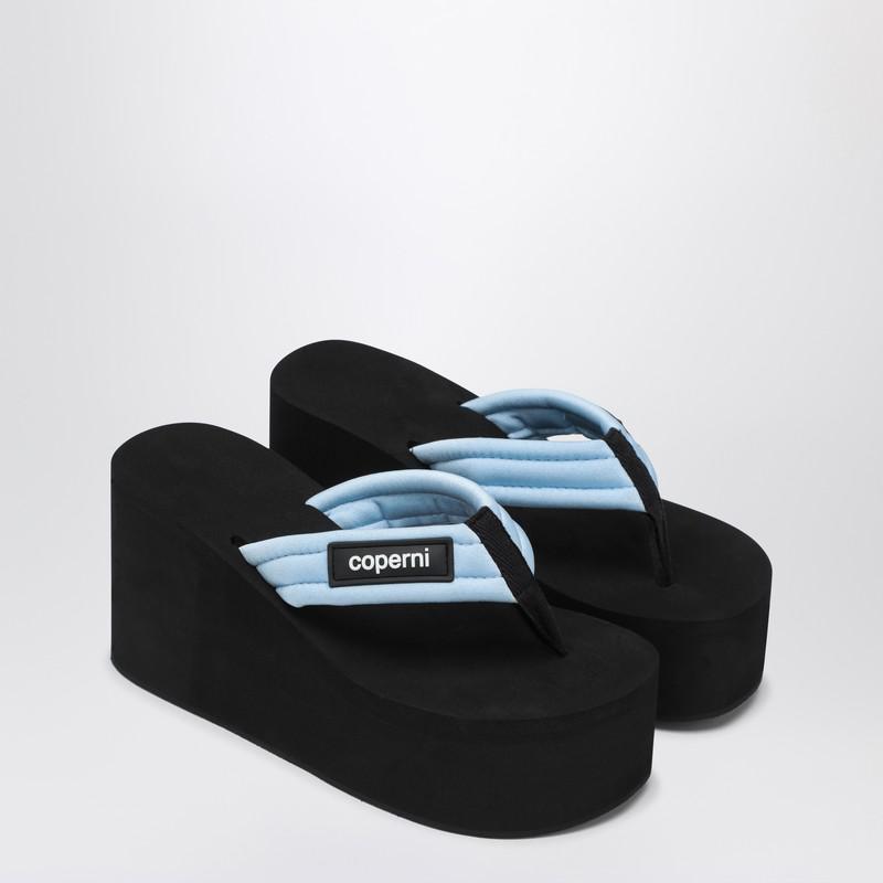 【関税&送料込】Coperni Black Light Blue Wedge Sandal With L Coperni Branded Wedge Sandal In Black Slope | ModeSens