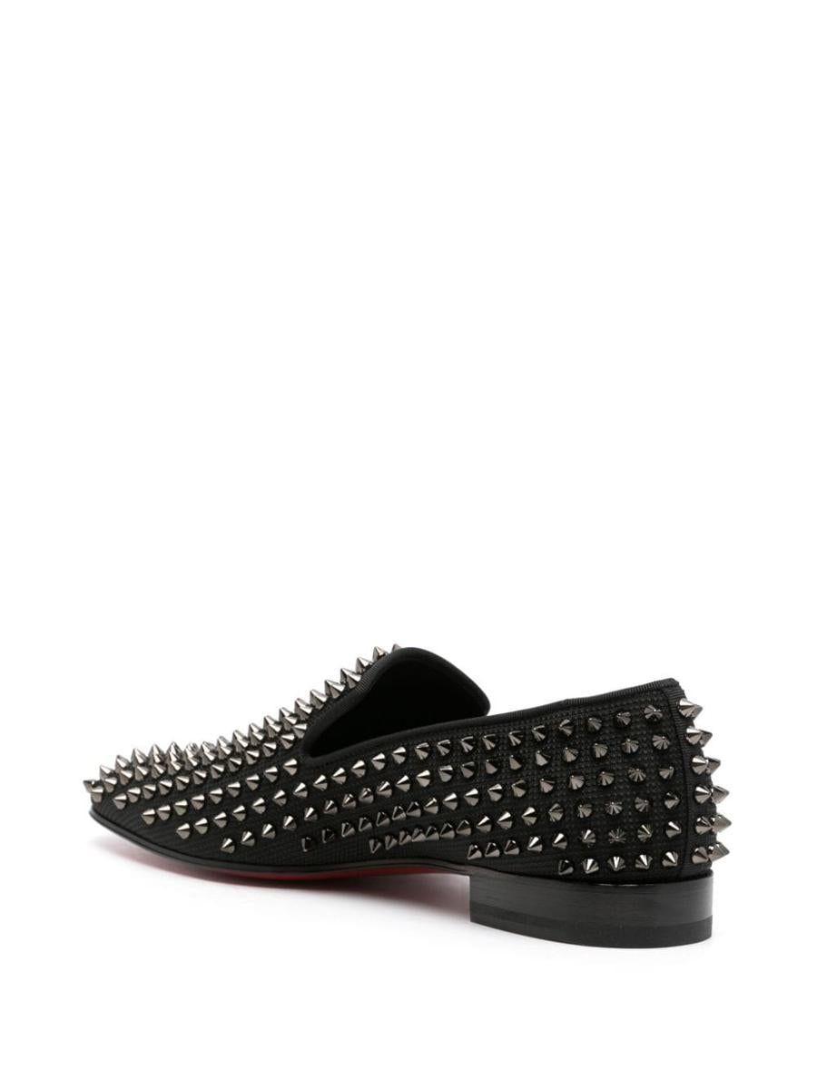 Christian Dandelion Spikes Suede Loafers in Black for Men | Lyst