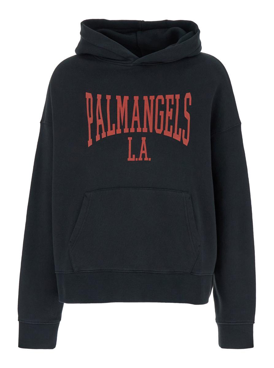 Palm Angels Hoodie With College Style Logo On The Front in Black for Men Lyst UK