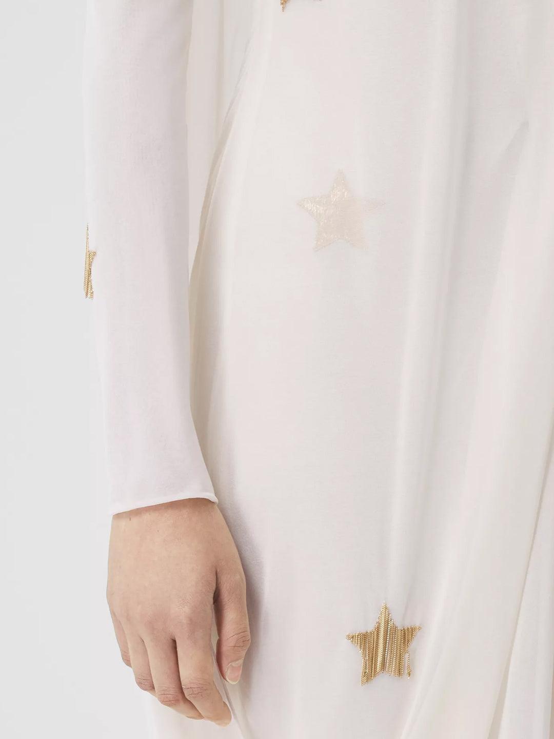 Burberry Silk Viscose Dress With Gold Stars - Save 33% | Lyst