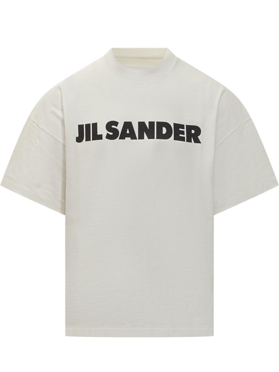 JIL SANDER｜SHORT-SLEEVED ROUND NECK T-SHIRTS (SWEATER C Jil Sander - Short Sleeved Logo T-Shirt in Natural