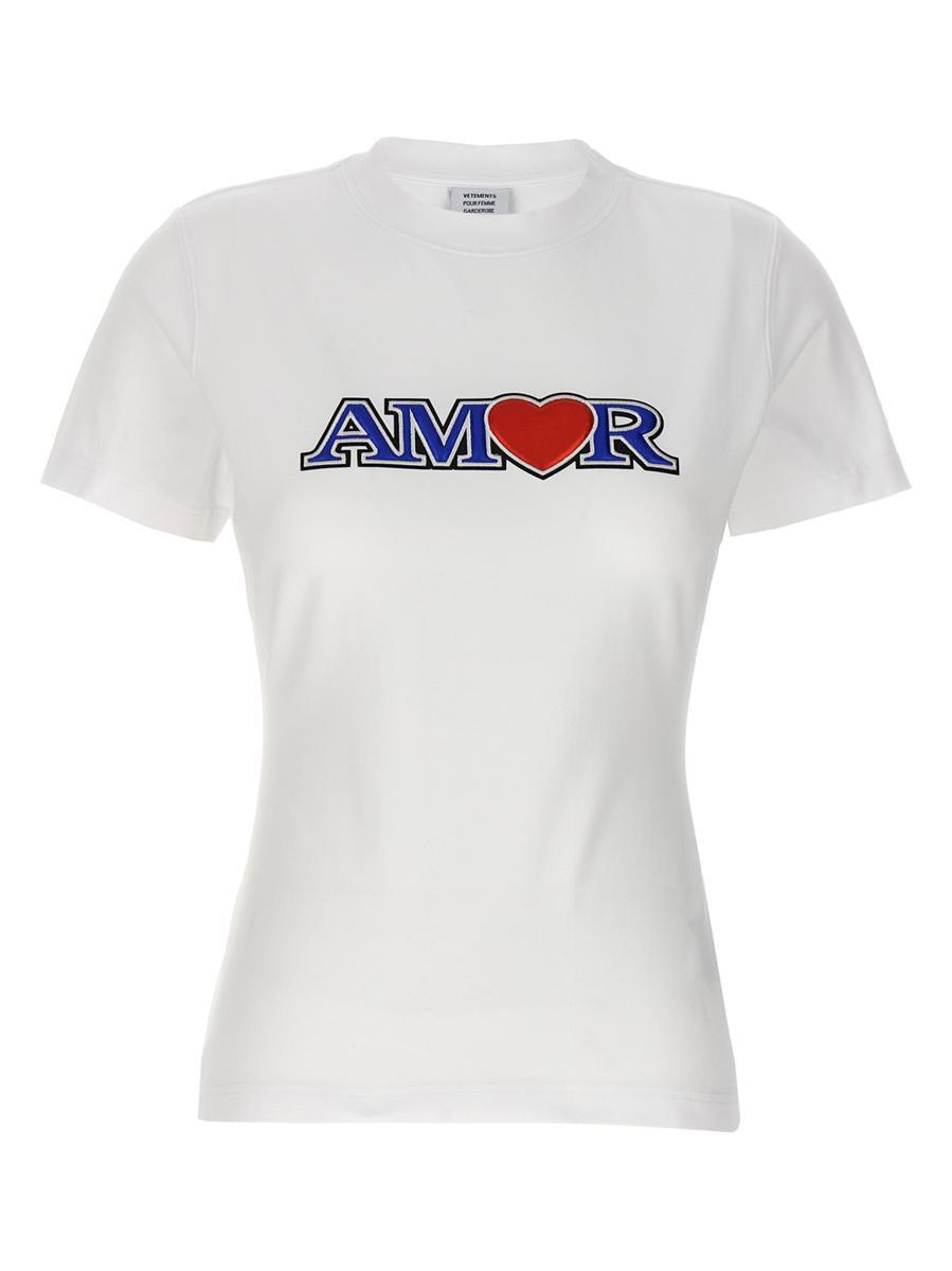 国内発送☆VETEMENTS☆AMOR T-SHIRT/WHITE Vetements 'Amor' T-Shirt in White | Lyst