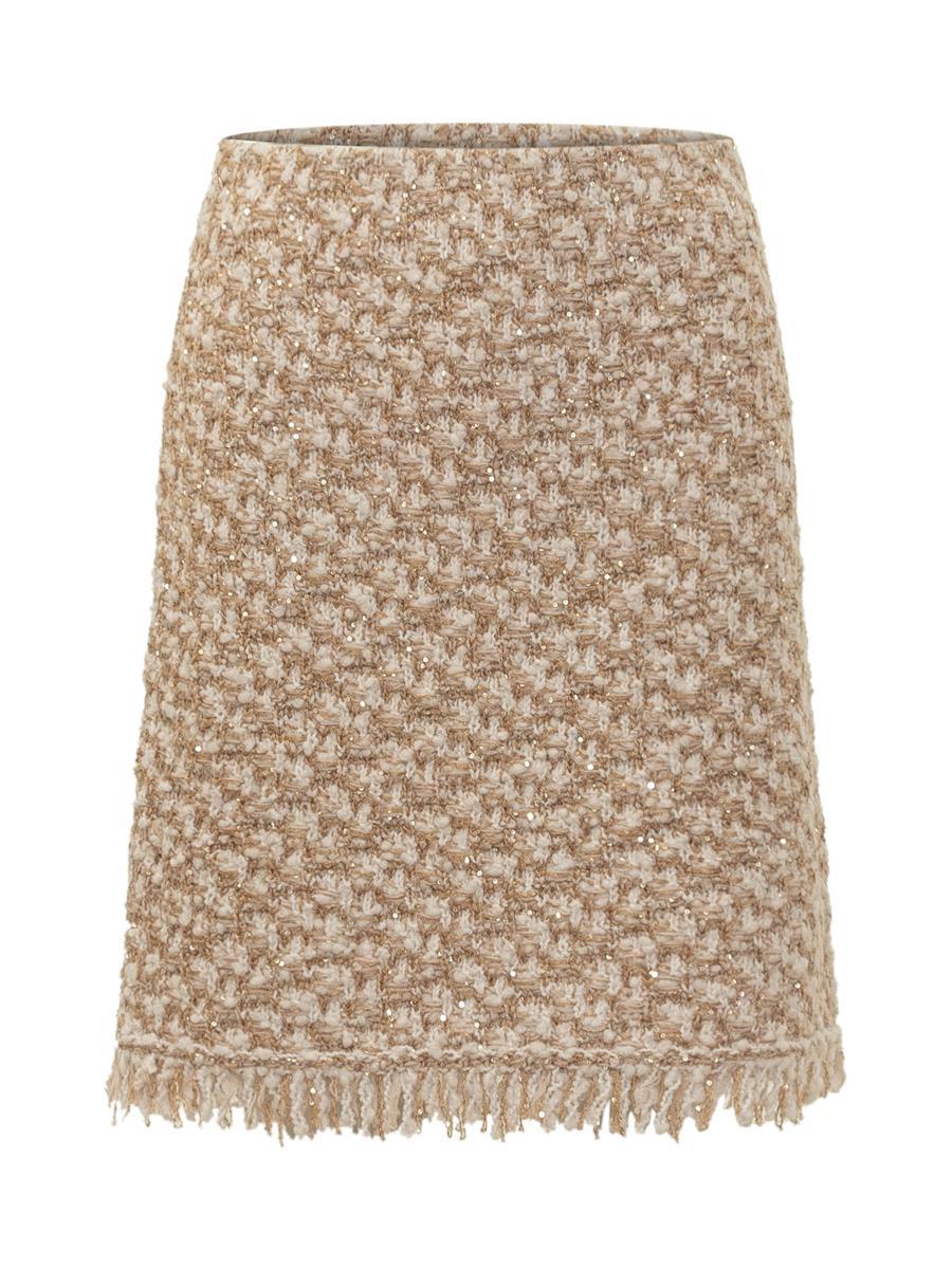 スカート FABIANA FILIPPI BEIGE COTTON MIDI SKIRT Wool and linen mat skirt, vanilla for Women | Fabiana Filippi®