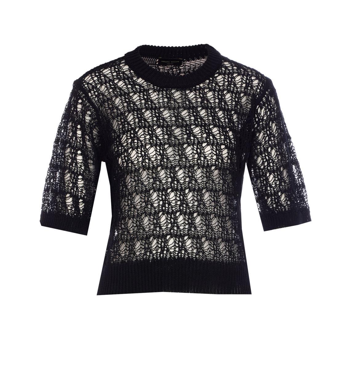 Tシャツ・カットソー ROBERTO COLLINA Knitted T-shirt Black ROBERTO COLLINA - Knit t-shirt | Leam Roma - Luxury Shopping