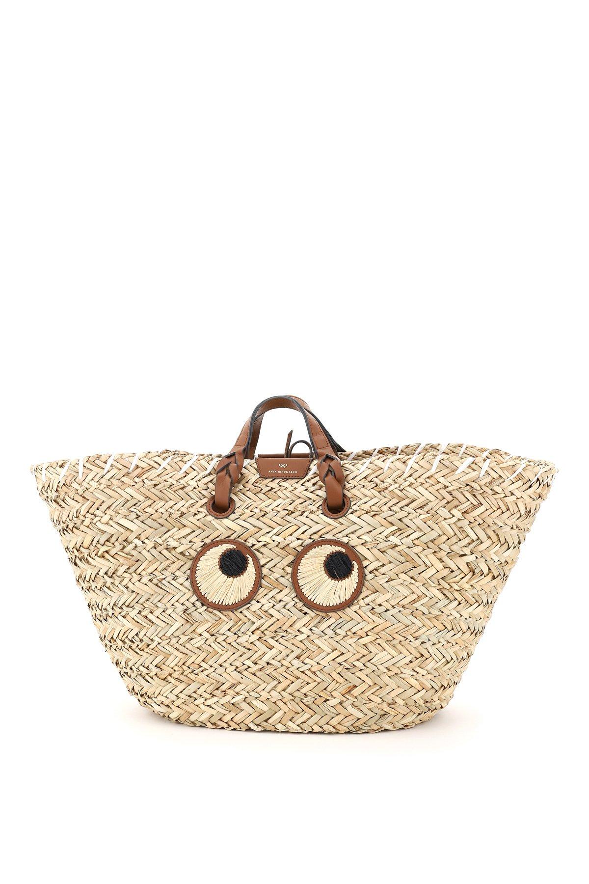 Anya Hindmarch Paper Eyes Large Basket Bag in Natural | Lyst