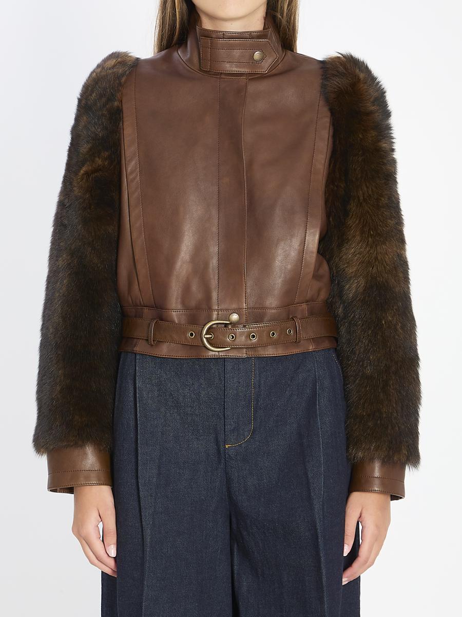 レザージャケット・コート Chloe Leather bomber jacket Chloé ソフトレザー製ショートボンバー ジャケット | Chloé JP