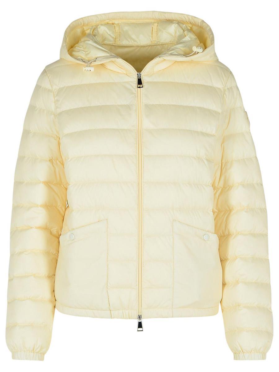 【関税＆送料込み】Moncler 'Hede' Ivory Nylon Down Jacket White Ivory Hede Hooded Short Down Jacket - Short Down