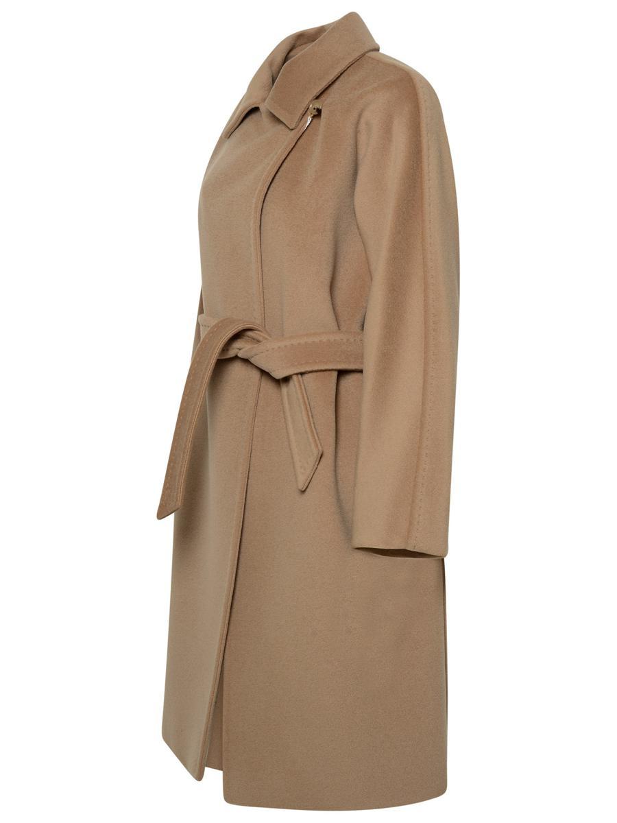 MAX MARA｜COATS (ESTELLA (10160333 001/ 10160333600 001) Max Mara - Estella Blue Wool Belted Coat | Mitchell Stores