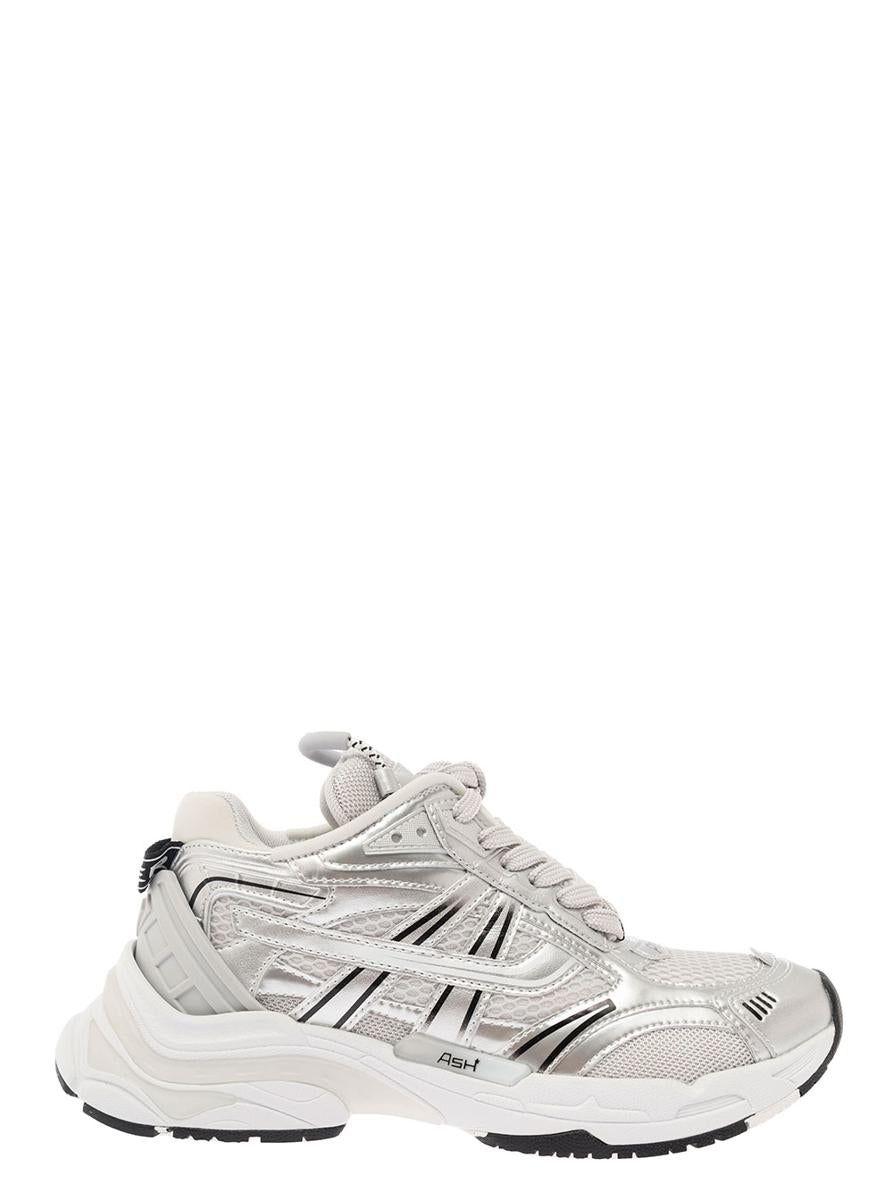 Ash Race White Low Top Sneakers With Metallic Details In Mixed Tech  Materials | Lyst