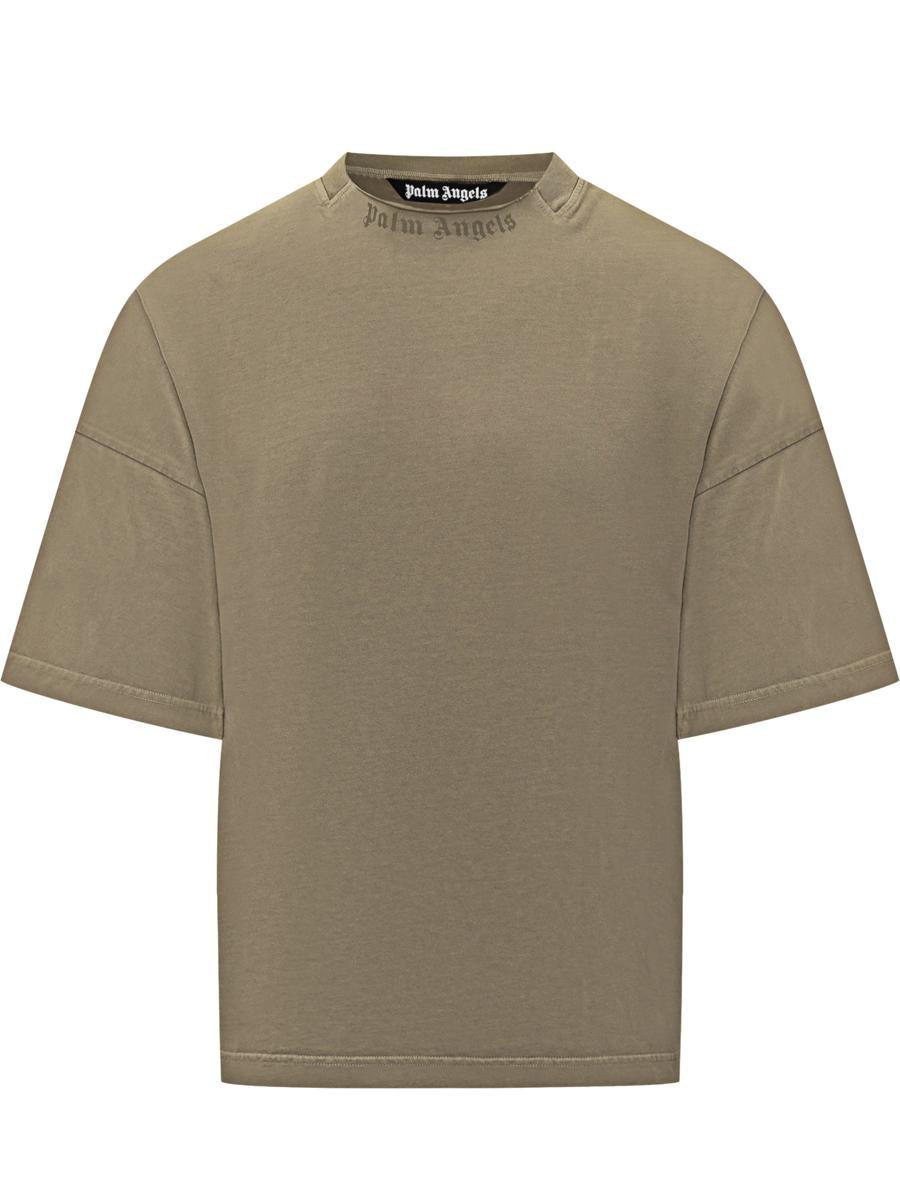 Palm Angels｜SHORT-SLEEVED ROUND NECK T-SHIRTS (PMAA088E Palm Angels Printed Cotton T-shirt | Black | FARFETCH