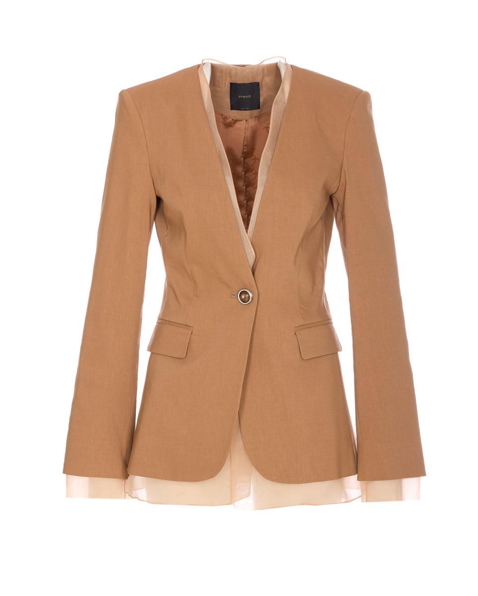 ジャケット PINKO Women Jackets 105057 A0IML31 Brown PINKO Leather Jackets | FARFETCH US