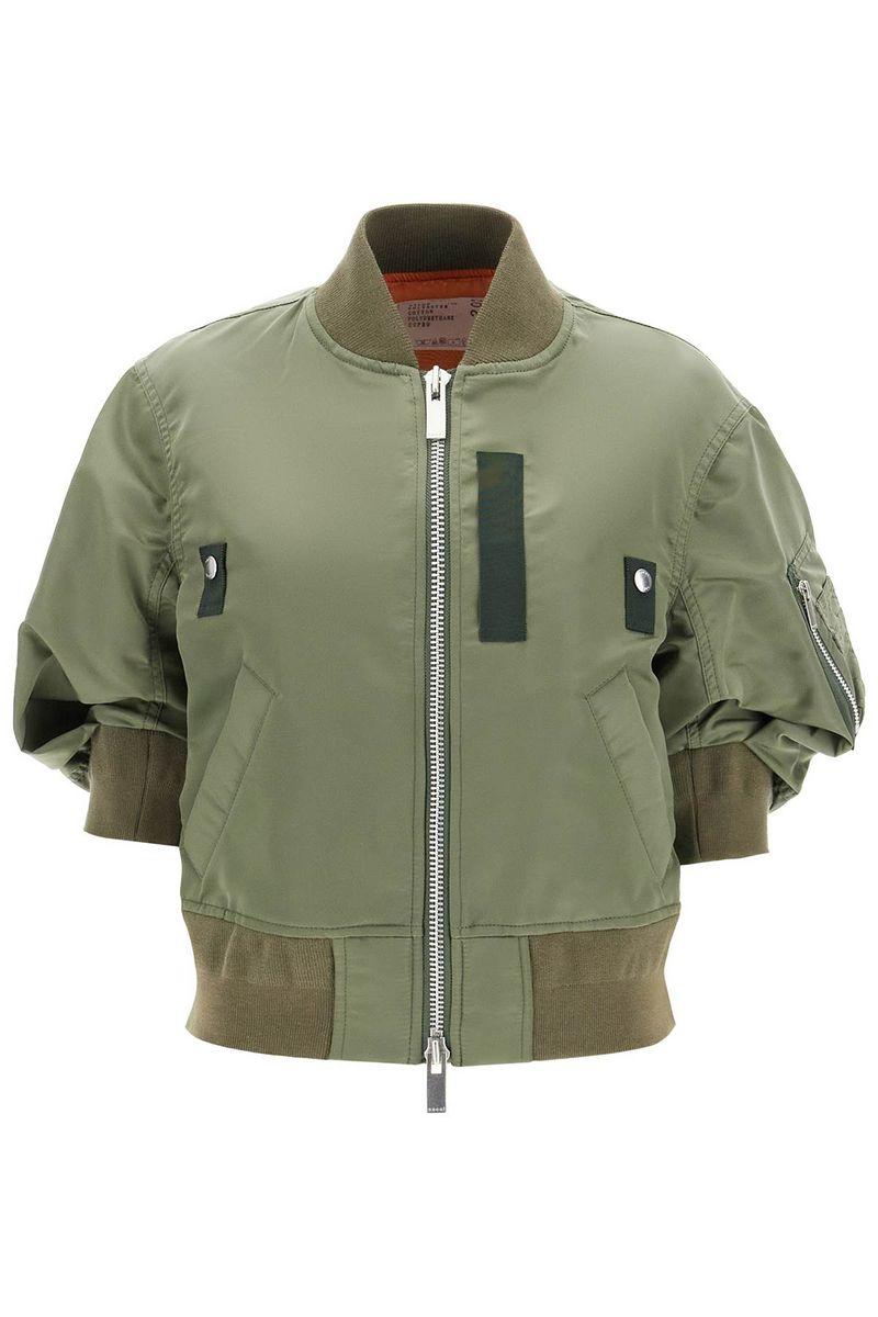 ジャケット Sacai Crop jacket Green Sacai - Cropped bomber jacket Sacai