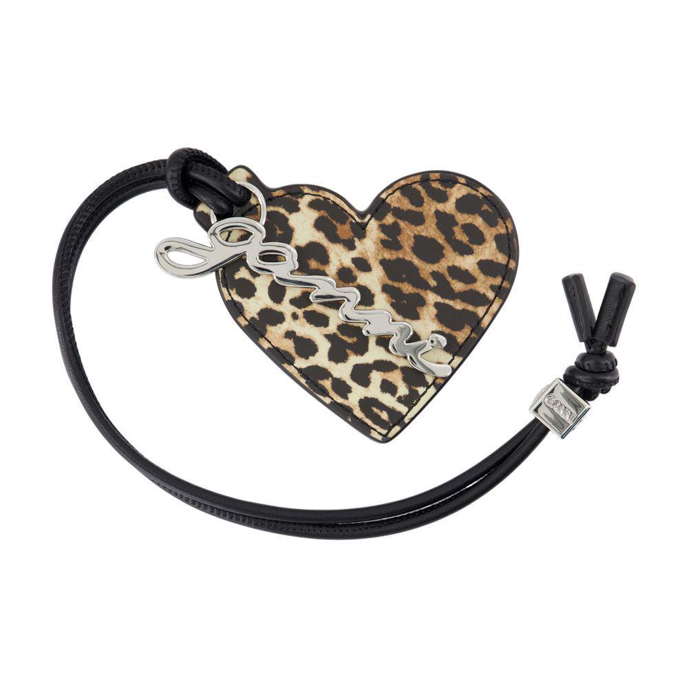 キーホルダー・キーリング Ganni Bou Heart Keyring - Ganni - Leather - Printed Ganni Bag accessories for Women | Online Sale up to 45% off