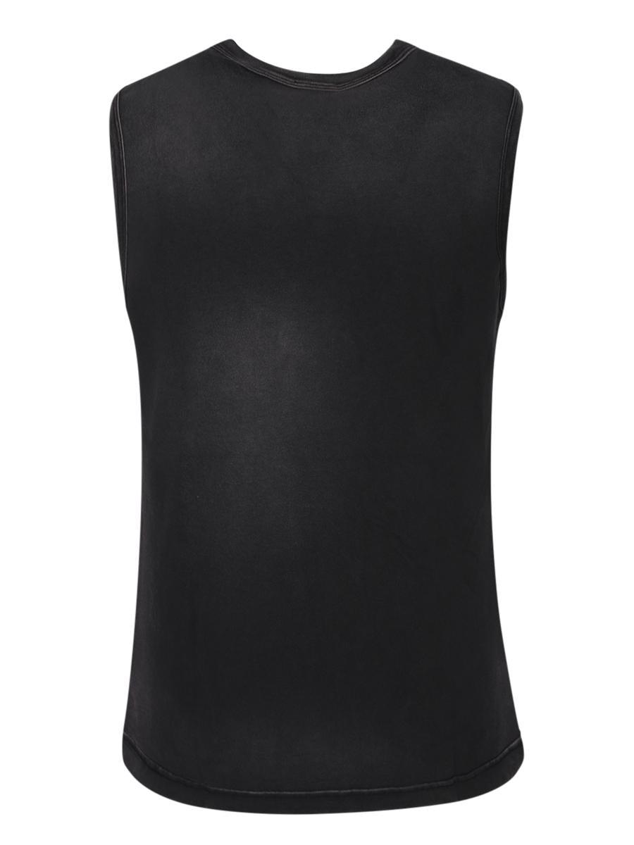 DIESEL Men's Sleeveless Knit Tシャツ Men's Muscle Tee in micro-distressed jacquard denim | Grey | Diesel