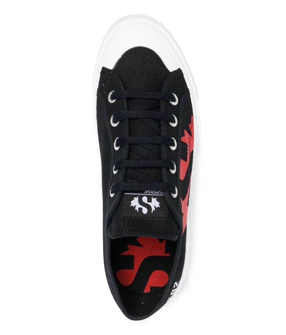 DSquared² Canvas X Superga Logo Sneakers in Black | Lyst