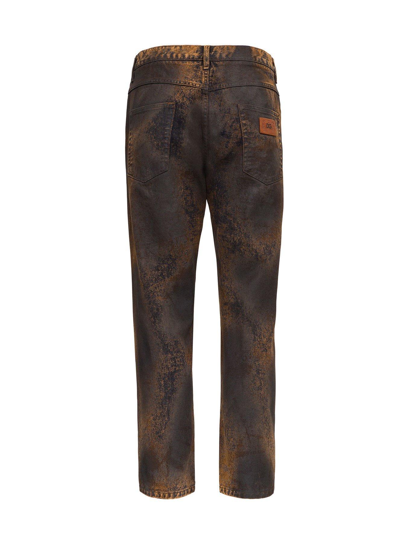 Dolce & Gabbana Rust Colour Jeans With Acid Wash Effect in Brown for Men |  Lyst