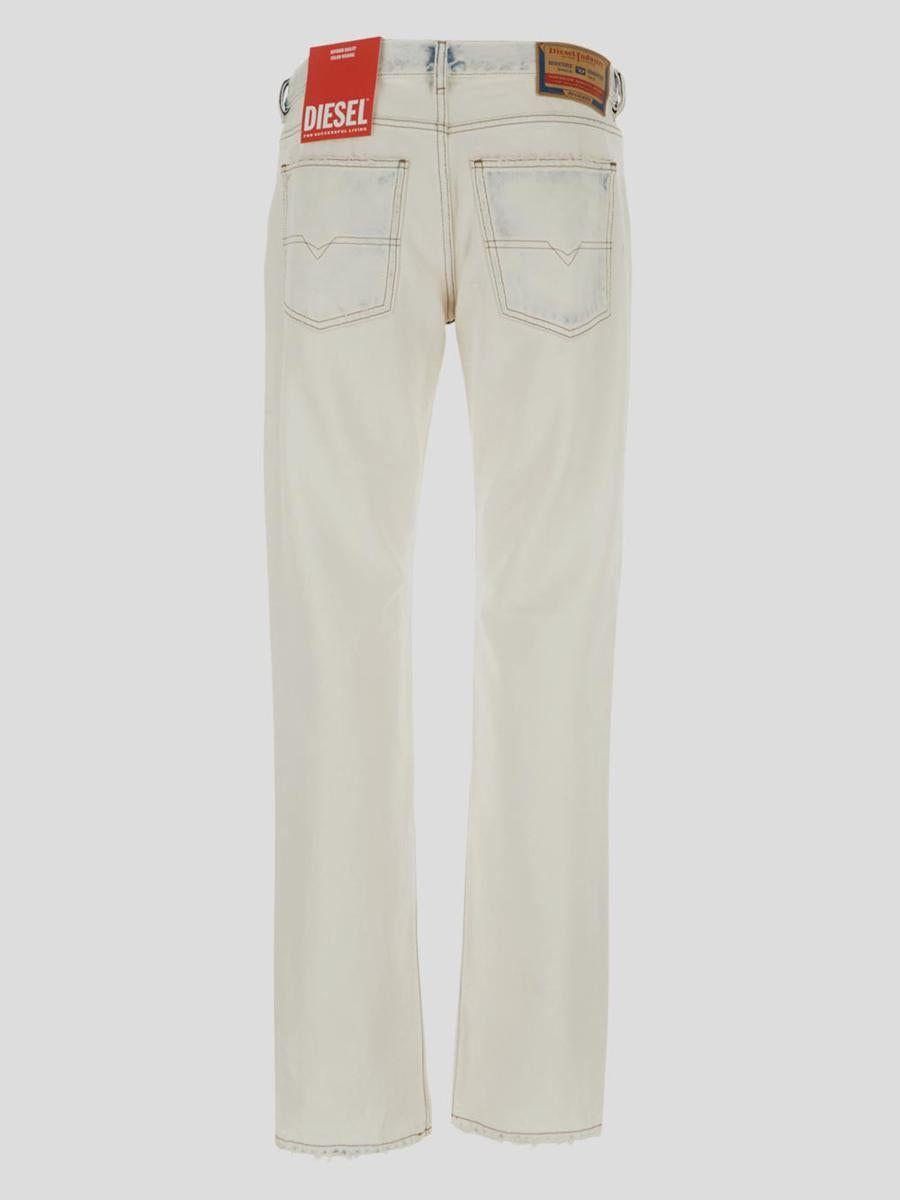 DIESEL Straight-leg Bleach Effect Jeans in White for Men | Lyst