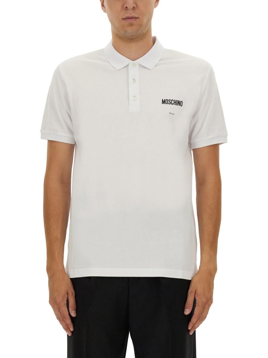 Tシャツ・カットソー MOSCHINO Women Polo Shirts A0703 0541 1001M MOSCHINO - Cotton Polo Shirt With Logo Moschino