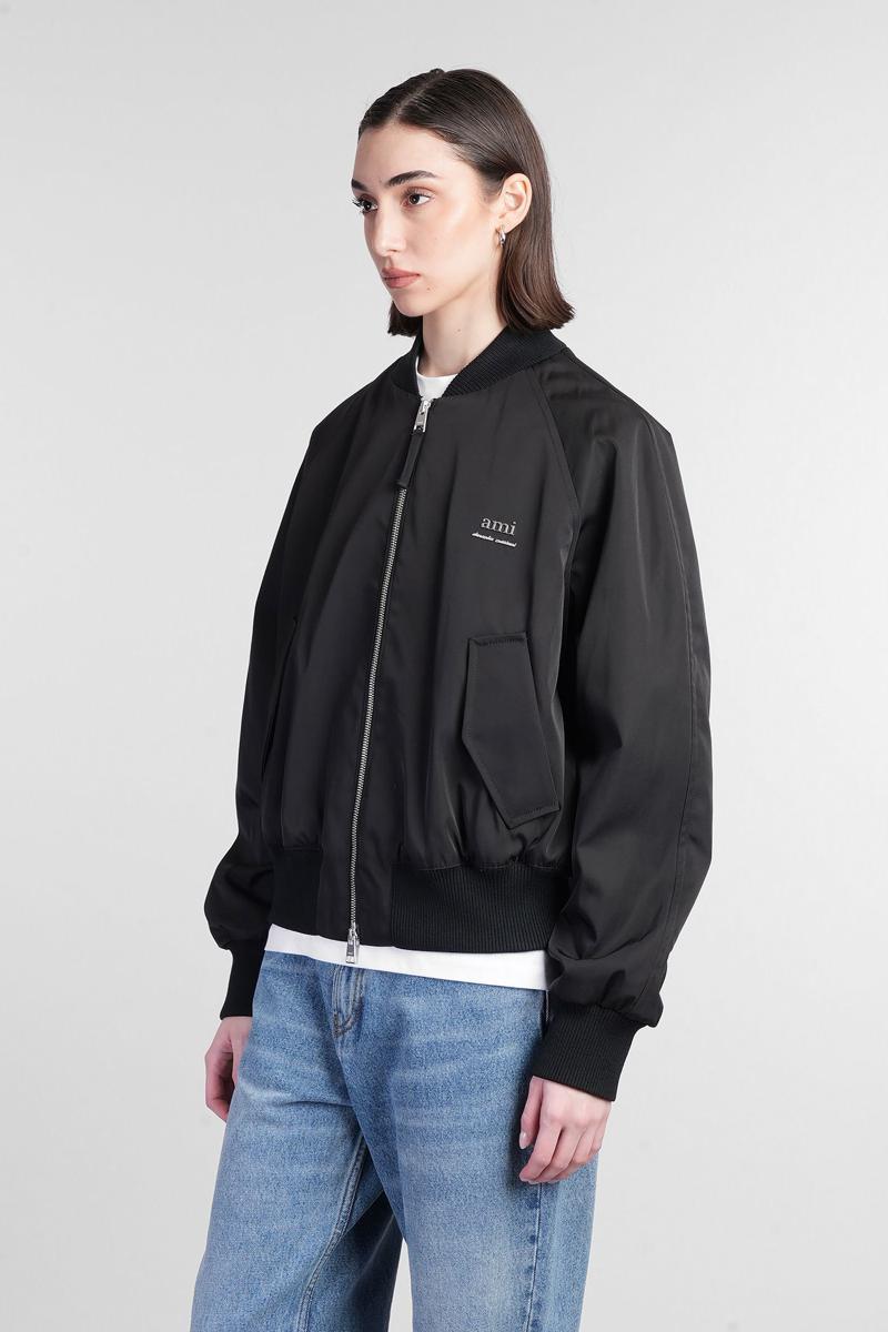 Ami Paris Bomber Jacket in Black Lyst