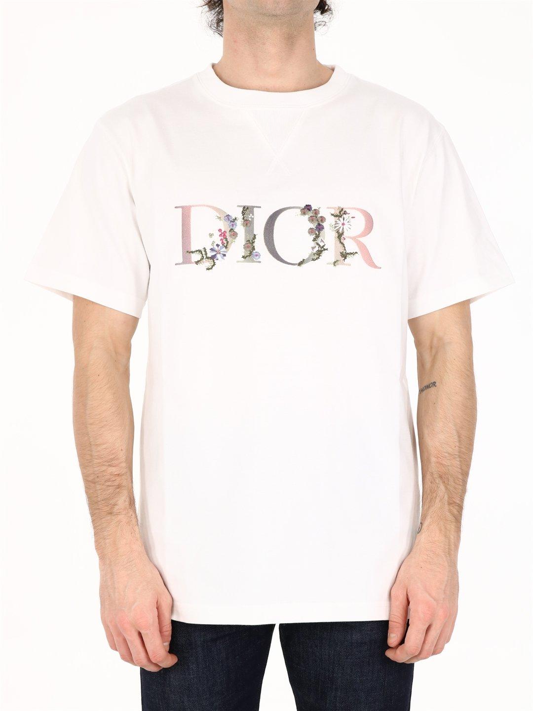 Dior T-shirt Dior Flowers White for Men | Lyst