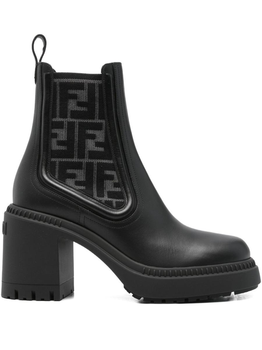 ショートブーツ・ブーティ FENDI BLACK LEATHER ANKLE BOOTS Fendi Ankle boots for Women | Online Sale up to 55% off