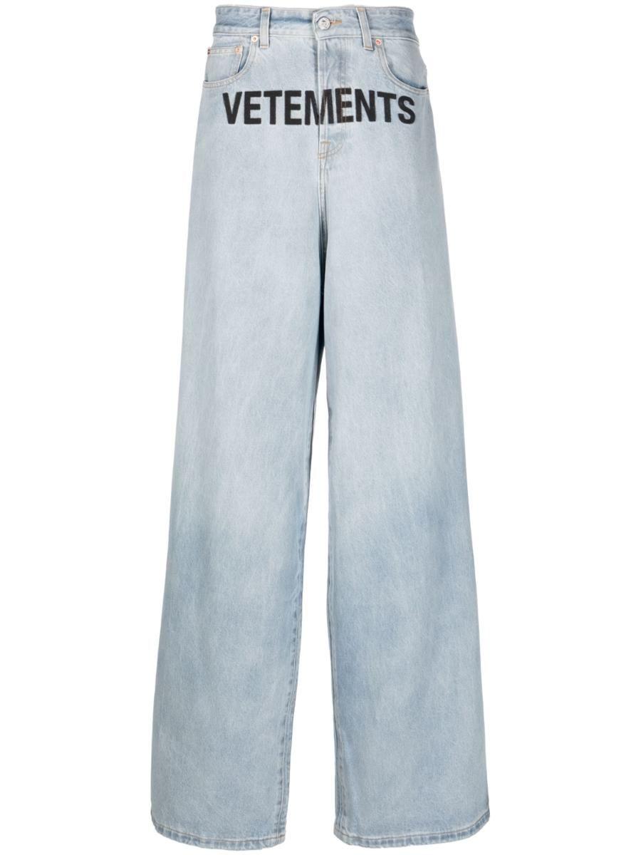 Vetements Baggy Logo Denim Jeans in Blue for Men | Lyst