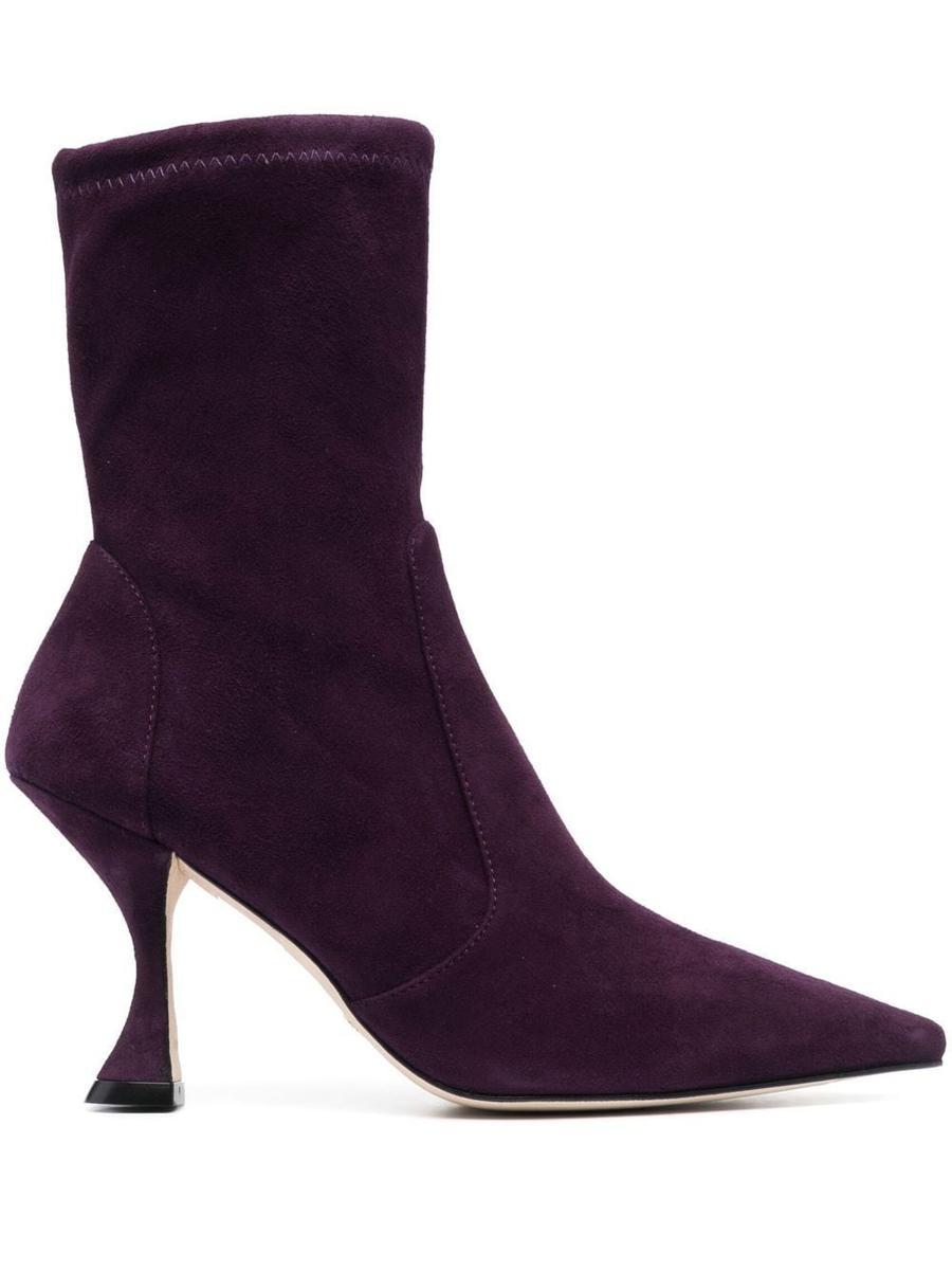 Stuart Weitzman Xcurved 85mm Sockstyle Boots in Purple Lyst