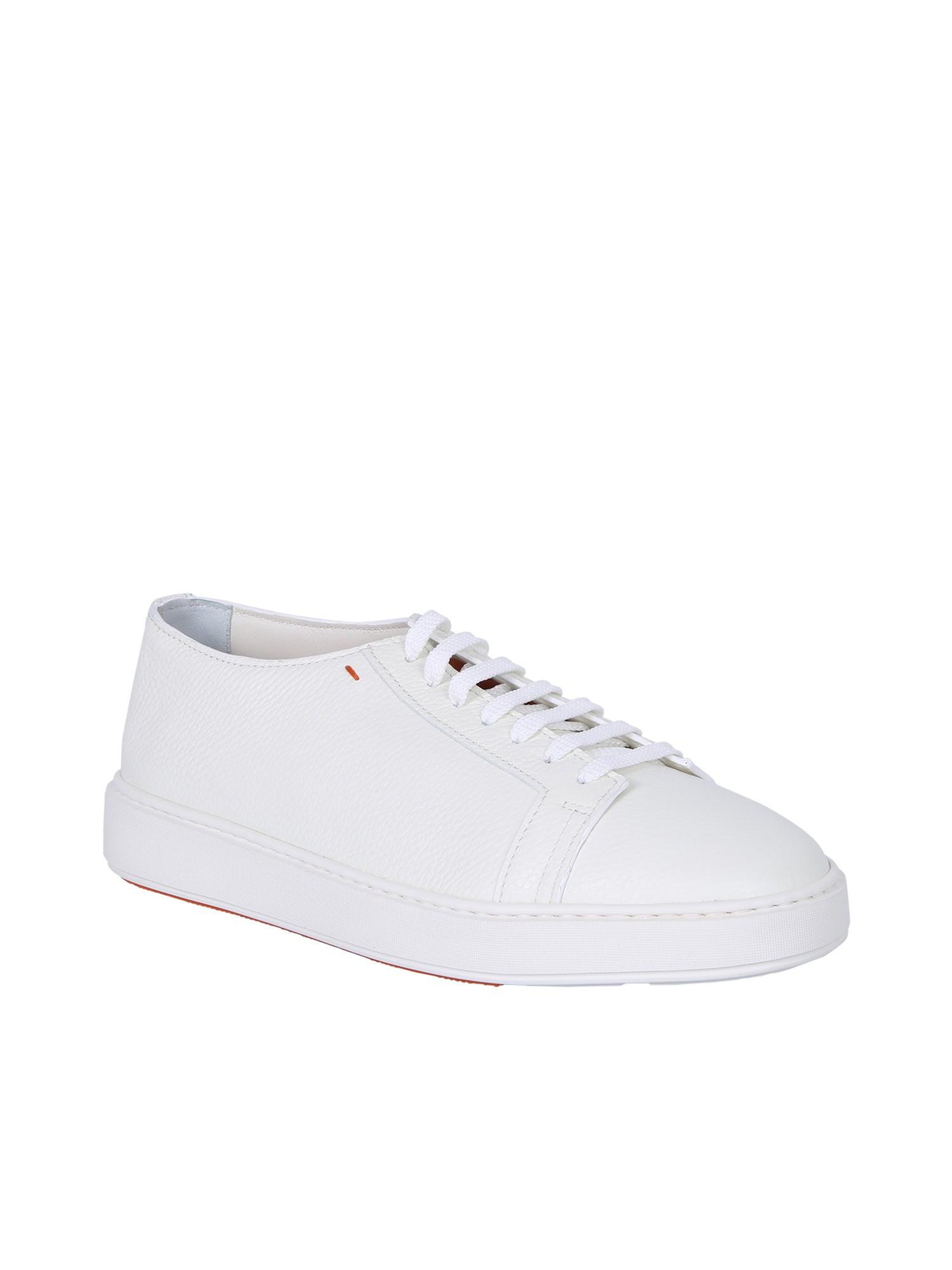 Santoni Cleanic Leather Sneakers in White for Men | Lyst