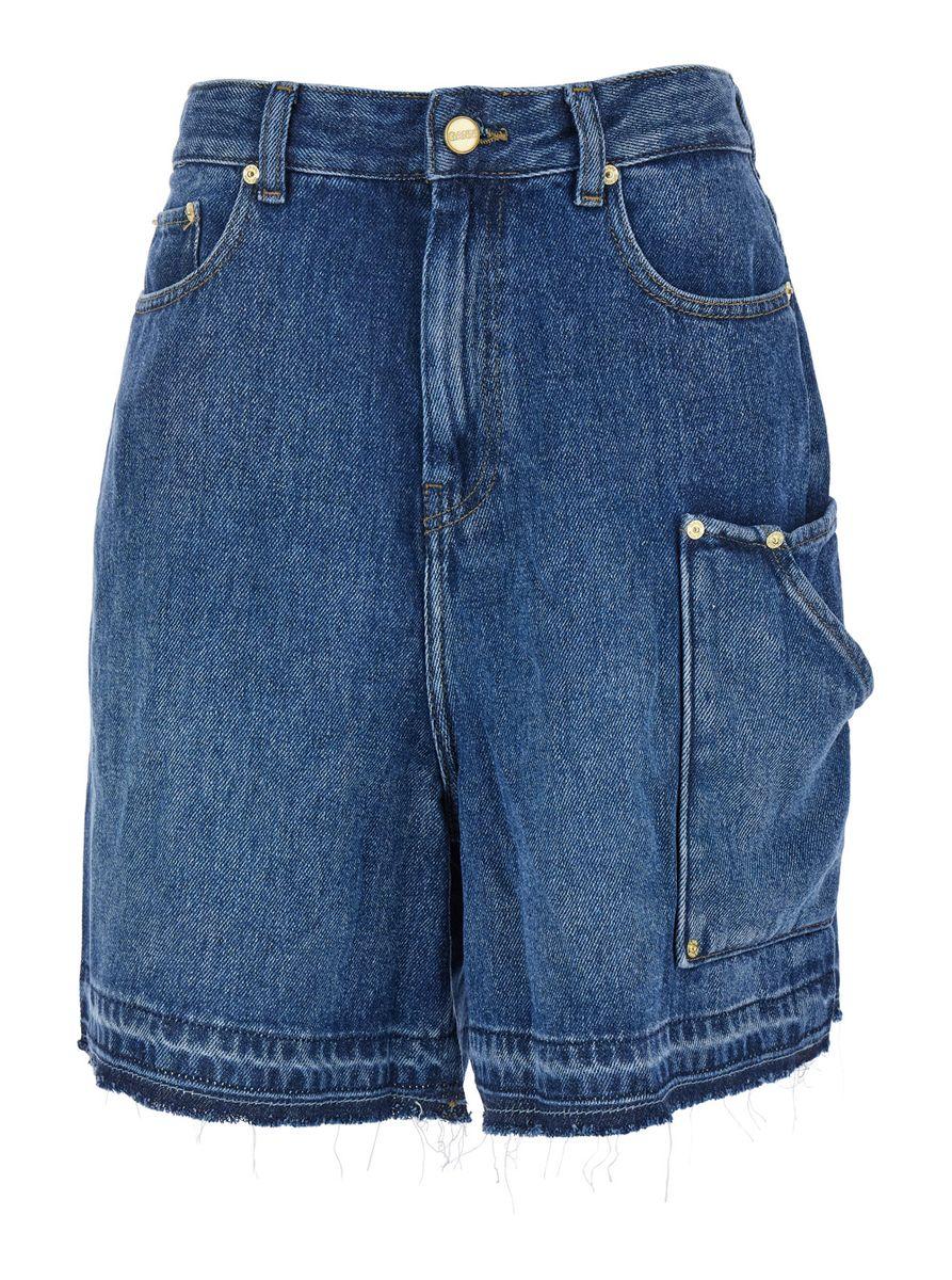 Ganni Denim Bermuda Shorts in Blue | Lyst