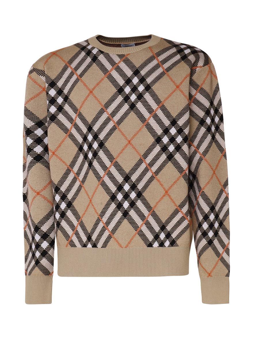 Burberry striped logo intarsia mohair wool blend sweater hot sale
