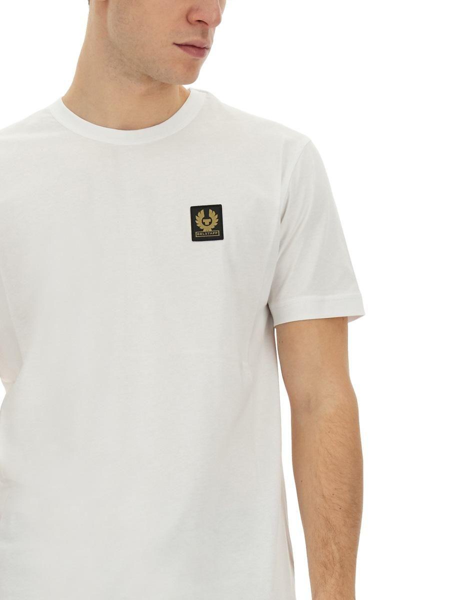 Belstaff T-shirt With Logo Patch in White for Men | Lyst