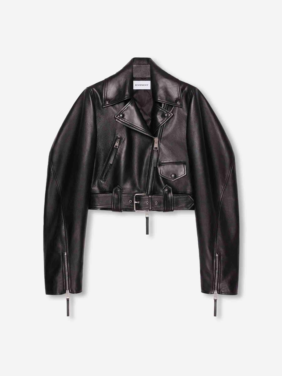 【関税&送料込み】Givenchy Cropped Biker Jacket Givenchy Leather jackets for Women | Online Sale up to 75
