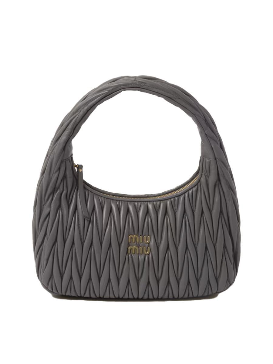 MIU MIU Wander キルティング ナッパレザー ホーボーバッグ ボルドー ワンダー マテラッセレザー ホーボーバッグ | Miu Miu