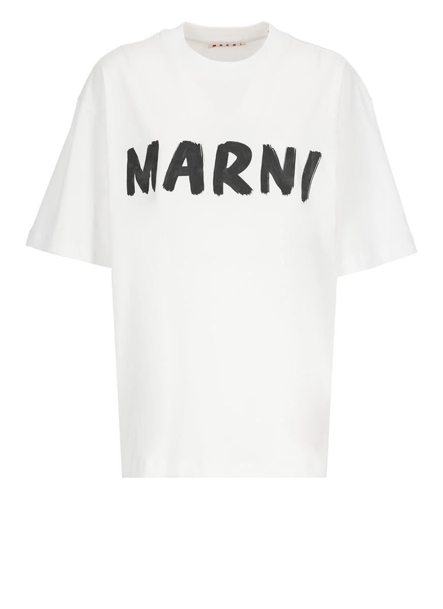 Marni T-shirt With Logo in White | Lyst