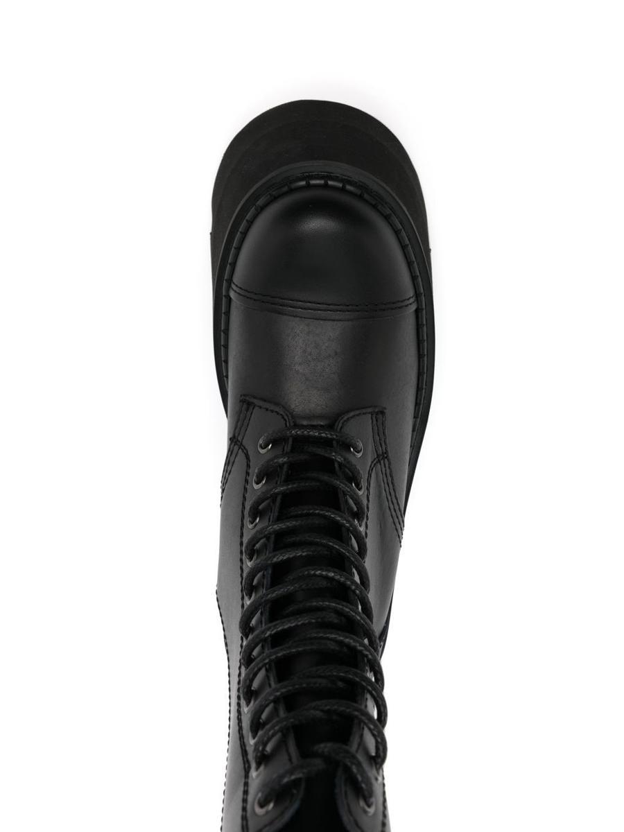 Junya Watanabe Leather Platform Boots in Black | Lyst